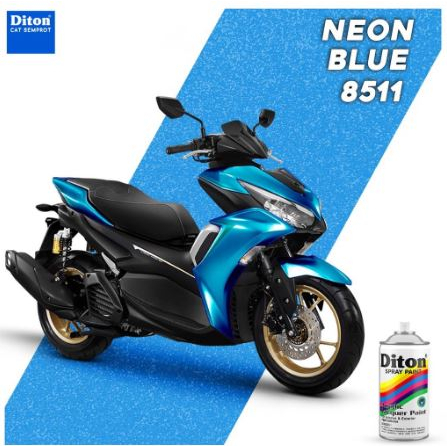 Pilox Diton Neon Blue 8511 300ml Warna Biru Muda Metalik Metallic Sepeda Motor Mobil