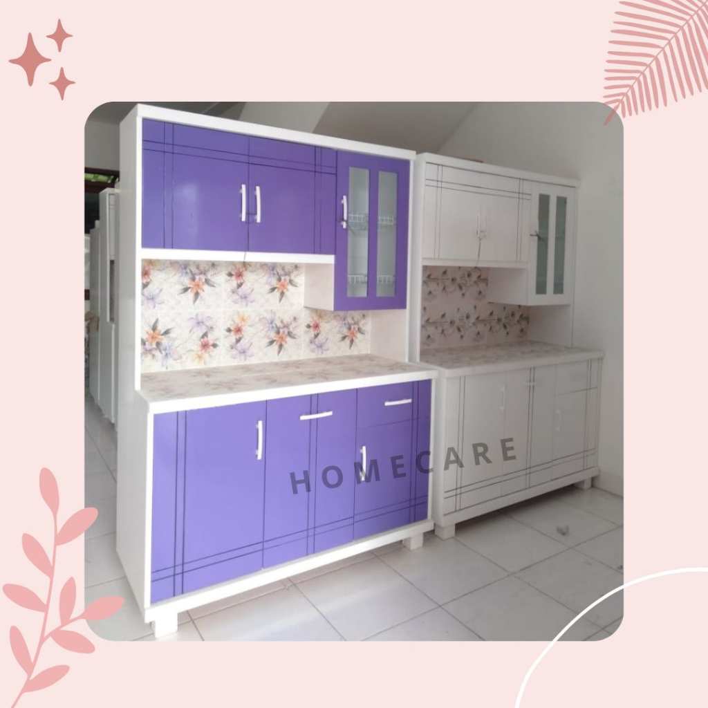 Lemari Sayur / Lemari Dapur / Rak Piring Teakblock Cat Duco 3 Pintu