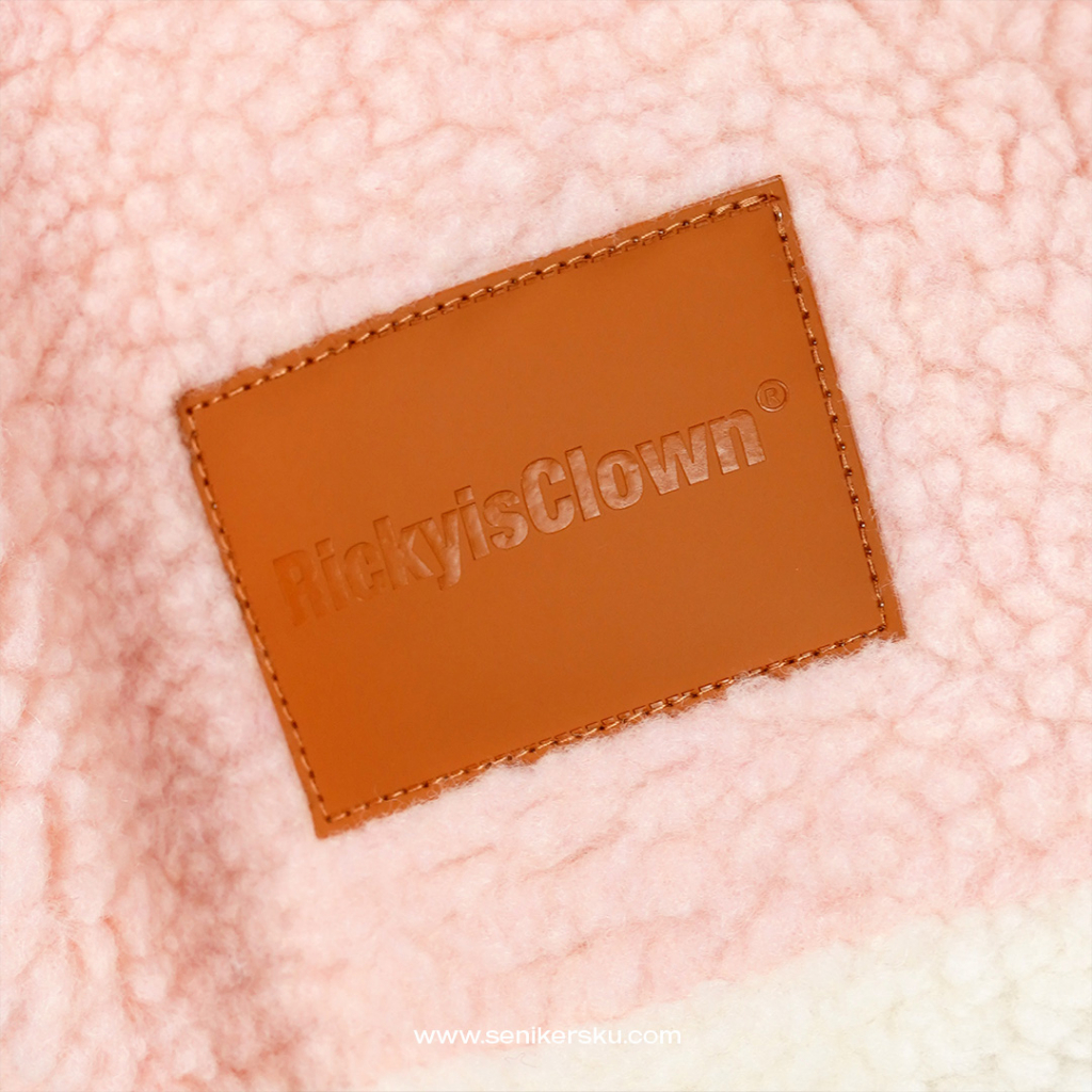 RIC Ricky Is Clown Patch Logo Sherpa Jacket Pink