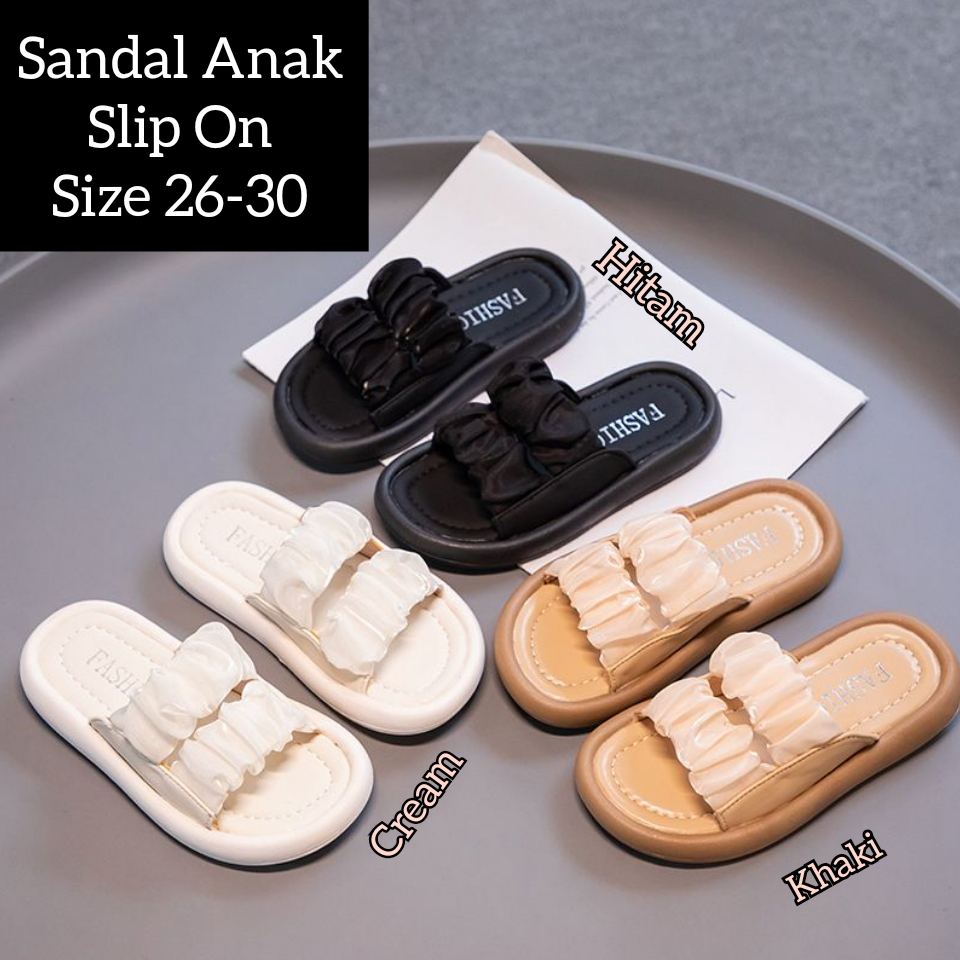 (LOLI-JKT) SD-TWO SANDAL ANAK SLIP ON BAHAN LEMBUT SIZE 26-36