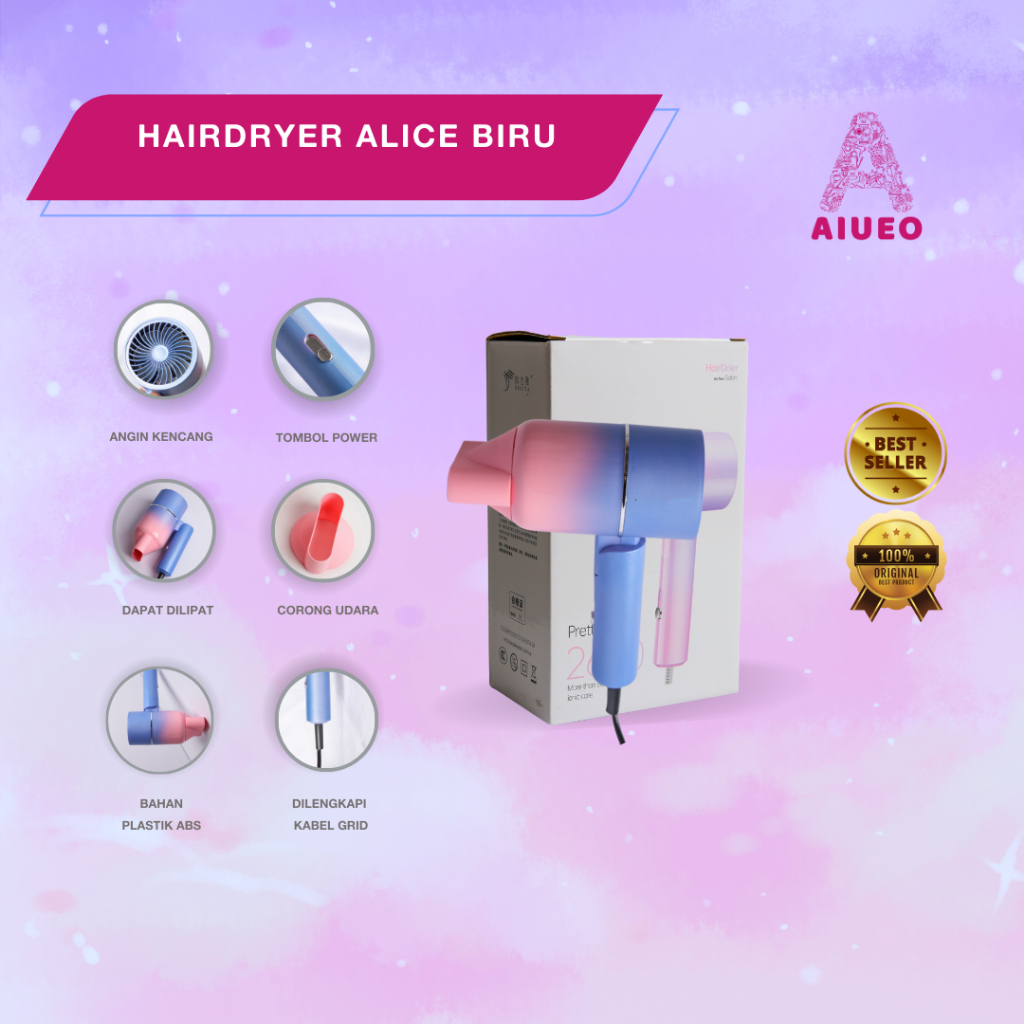 Hair Dryer Mini Low Watt - Pengering Rambut Profesional Salon Alice Drayer Murah | Draiyer Alat pengering Rambut low watt