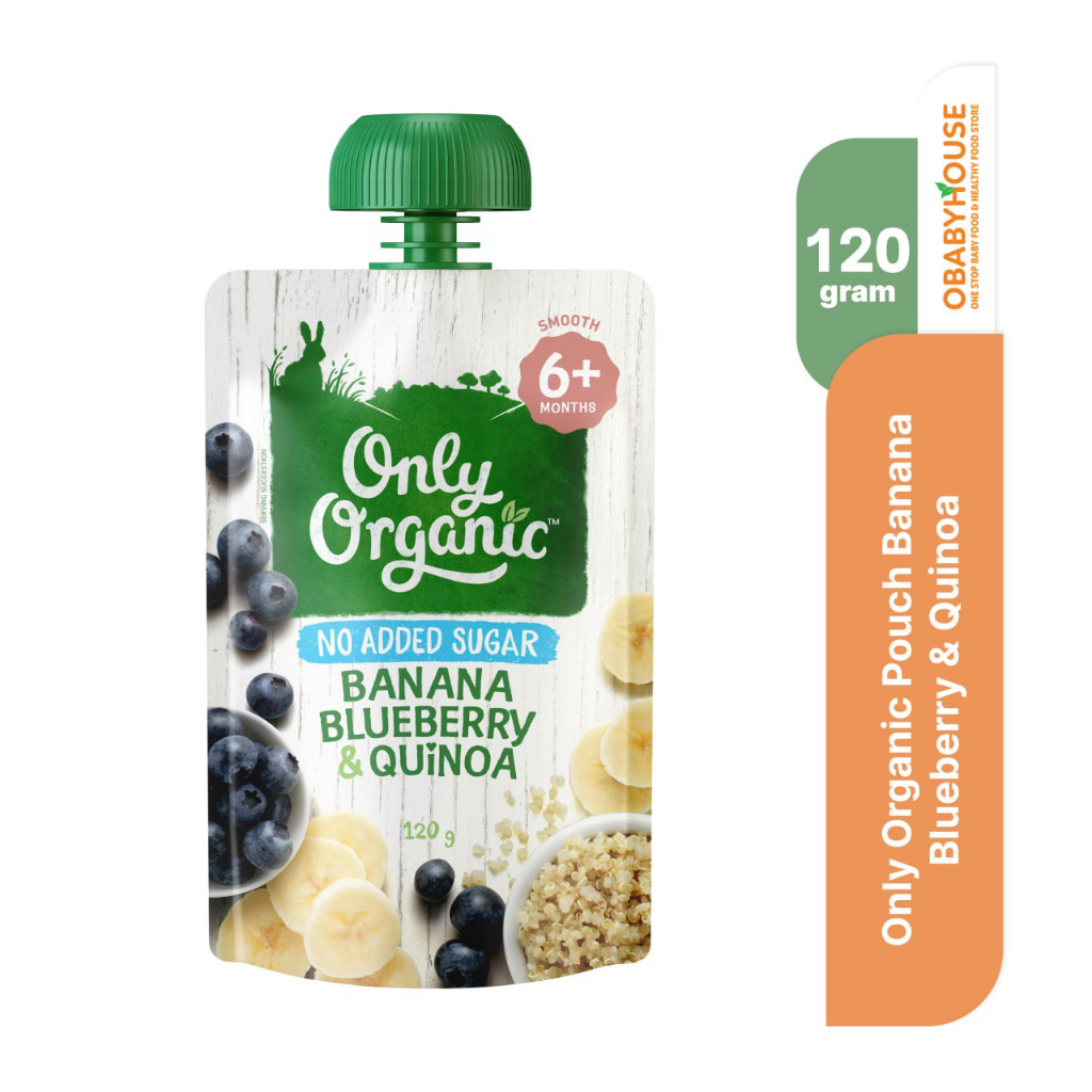 Only Organic Pouch Banana Blueberry &amp; Quinoa 6+ months 120 gr