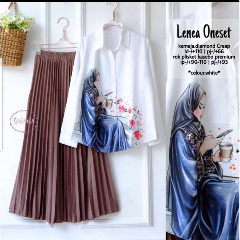 Emely Set/Lenea set/Halma Set/set tunik rok plisket kekinian