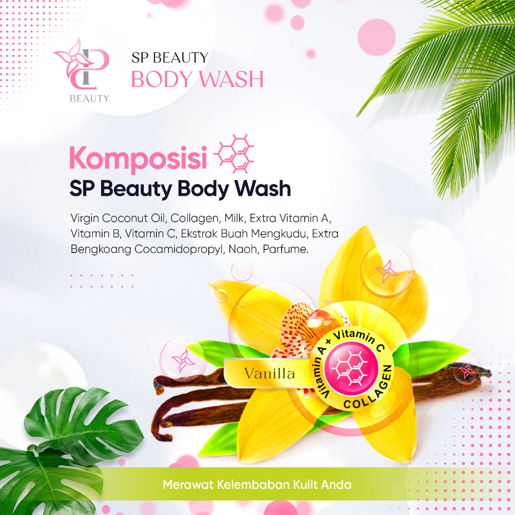 Sp Beauty Body Wash sabun cair herbal. Extra vanilla 250ml vitamin C. A &amp; Collagen. - Sabun mandi cair pemutih badan sabun cair pemutih .sabun cair herbal vanilla