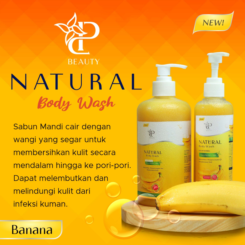 Sp Beauty Body Wash sabun cair herbal. Extra banana250ml vitamin C. A &amp; Collagen. - Sabun mandi cair pemutih badan sabun cair pemutih .sabun cair herbal banana