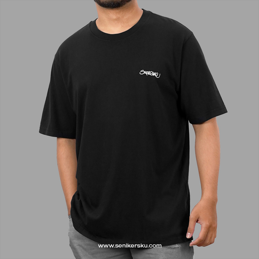 Supreme Washed Hand Style Black Tee