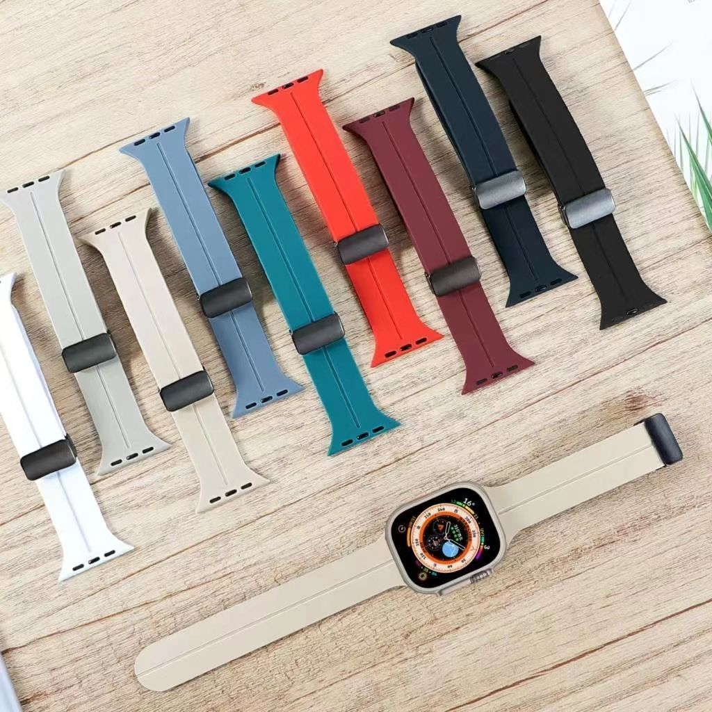 Strap for Apple Watch 4 5 6 7 8 Magnetik Silicone Colorful