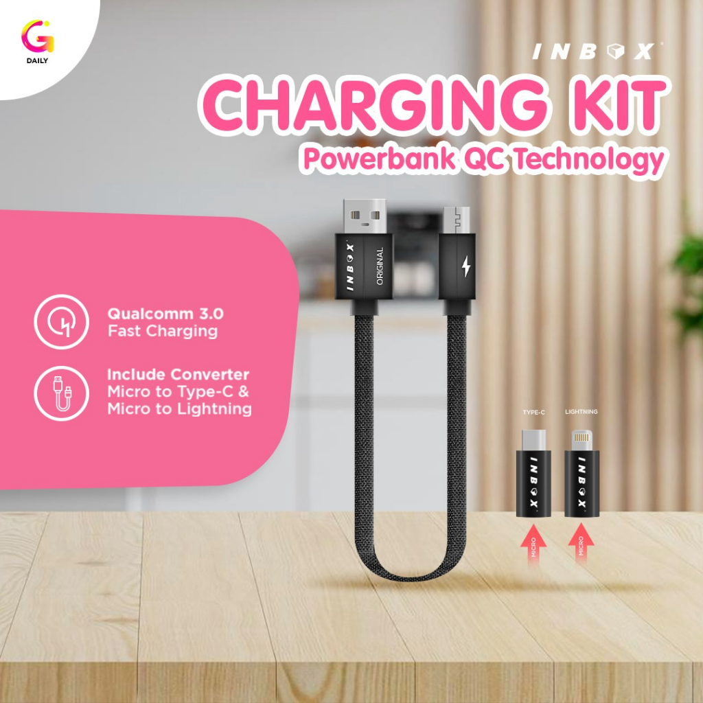 Kabel data | Kabel Charger Cable Inbox Powerbank Charging Kit Qualcomm Micro MURAH