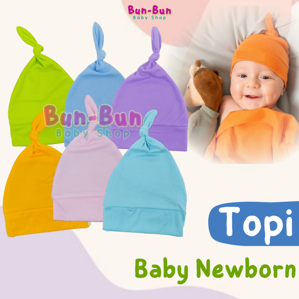 Topi Bayi Polos Pastel Unisex Kupluk Baby Newborn Laki Perempuan Pelindung Kepala Balita Aksesoris Anak Perlengkapan Baru Lahir Peralatan Fashion New Born Bunbunbabyshop