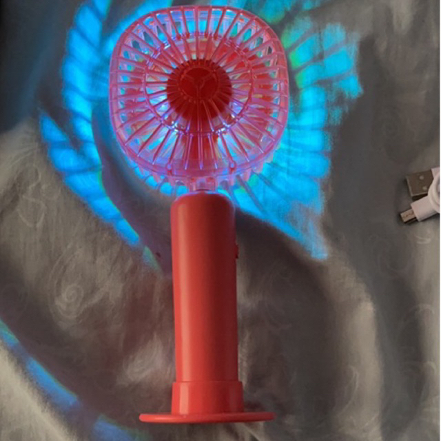 Kipas usb mini fans lampu led disko 6607