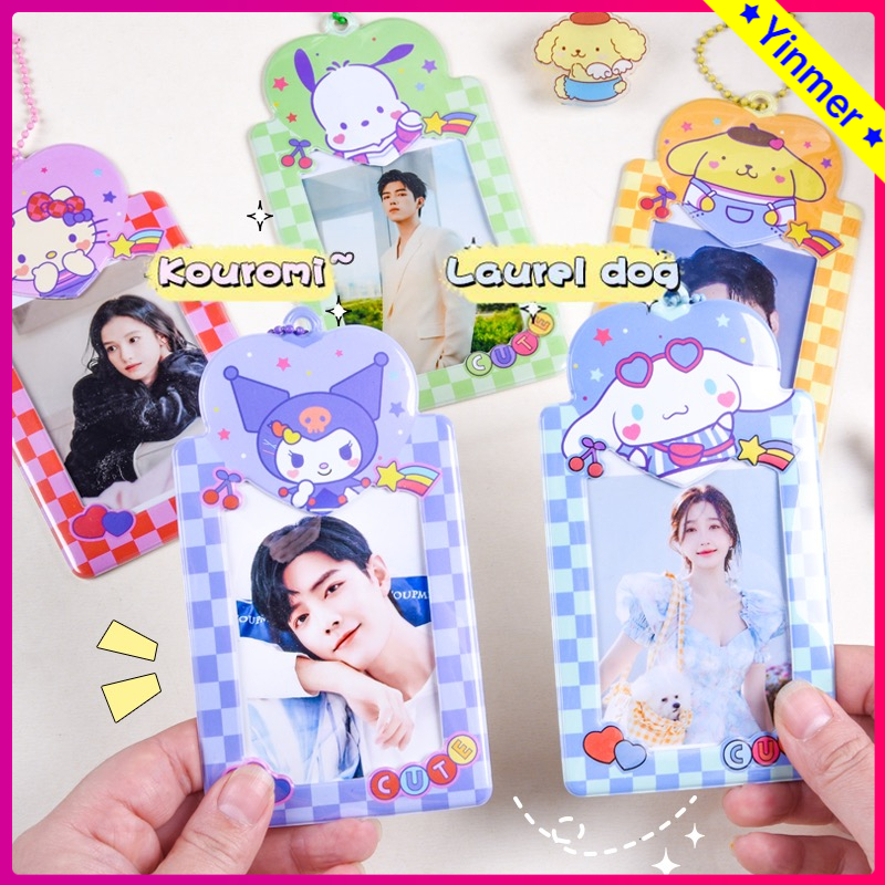 

COD✨SANRIO Kuromi Gantungan Kunci Pemegang Photocard Toploader Pochaco My Melody Pompompurin Lucu Kartun Kreatif/Photocard Holder Keyring -Yinmer