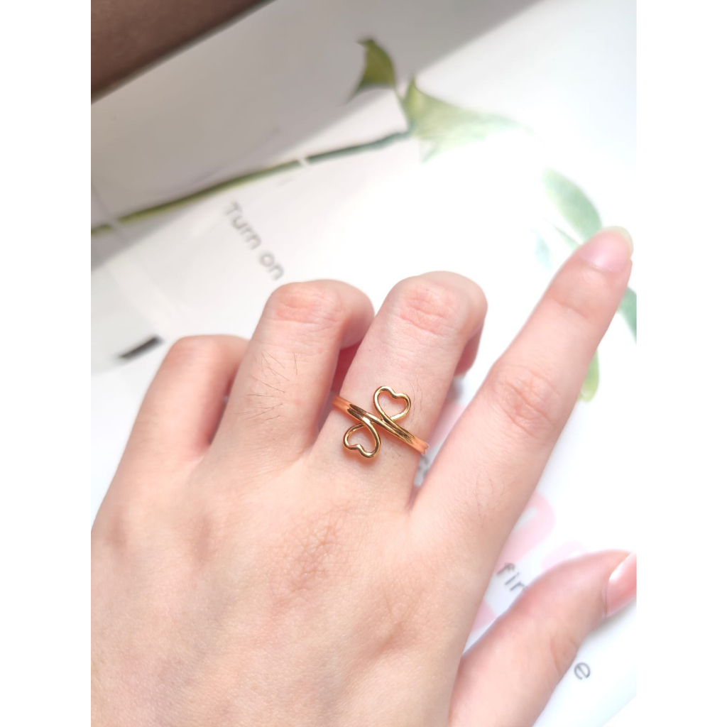 Cincin Emas Murni 700 cincin elegan 16 Karat toko emas asli CCN0098