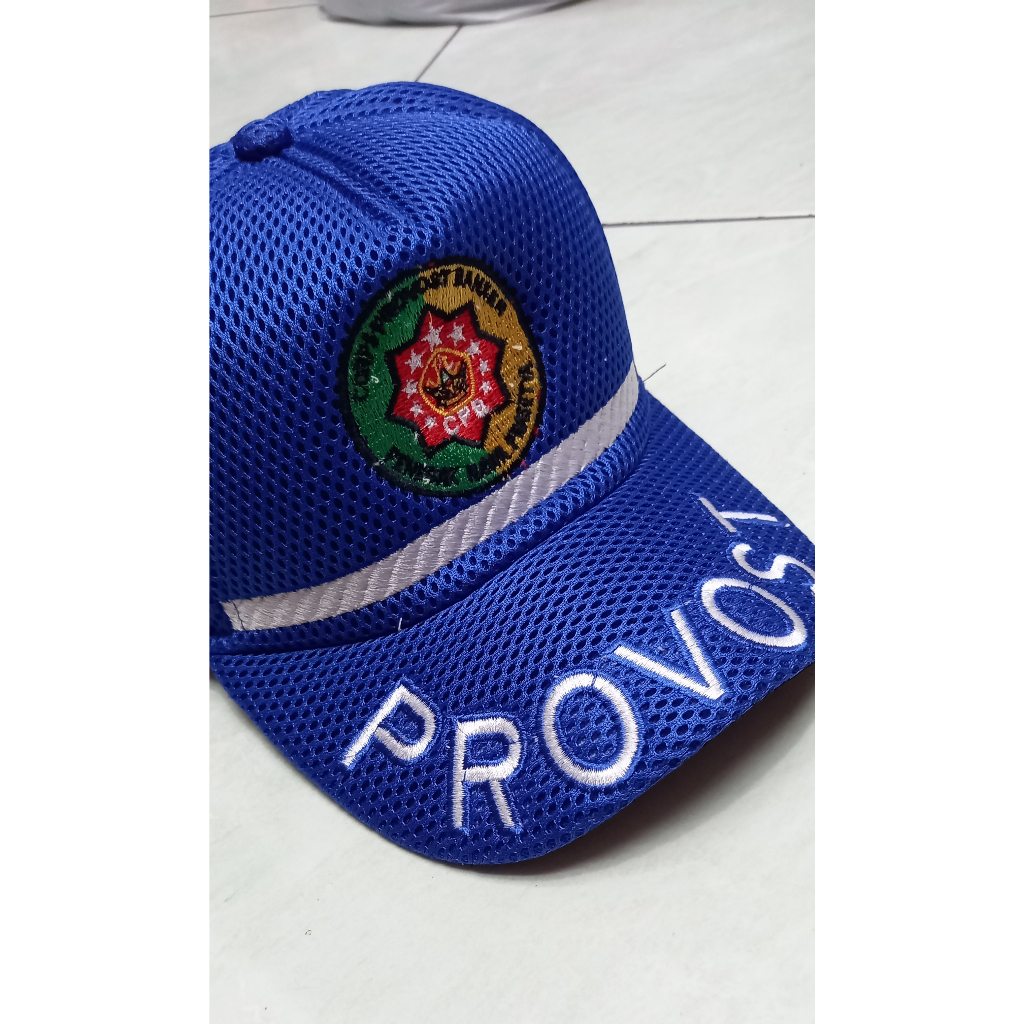 Topi Jaring Provost Banser Biru LIst Putih