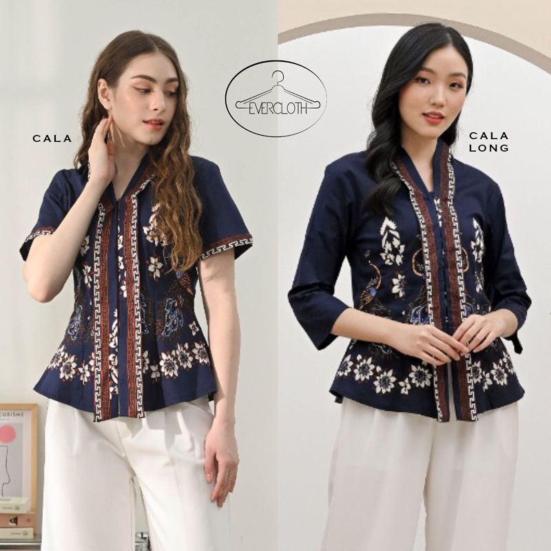 Evercloth Cala Long Atasan Batik Wanita Batik Lengan Panjang Batik Modern