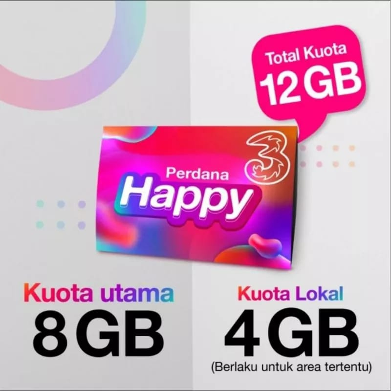 Kartu Perdana TRI (TRHEE)  KUOTA ALL VARIASI ( 3 GB 5 GB 8 GB 18 GB ) Kartu 3 Perdana