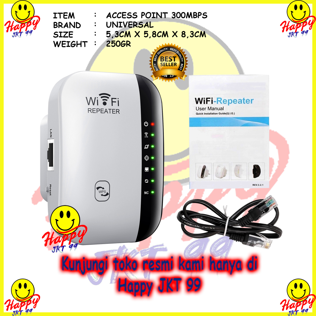 WIFI REAPEALER 300MBPS ACCESS POINT WIRELESS PENGUAT SIGNAL AMPLIFIER