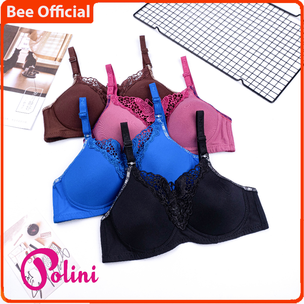 BEE - Bra Wanita Push Up Bh Busa Tipis Tanpa Kawat Pakaian Dalam POLINI B25