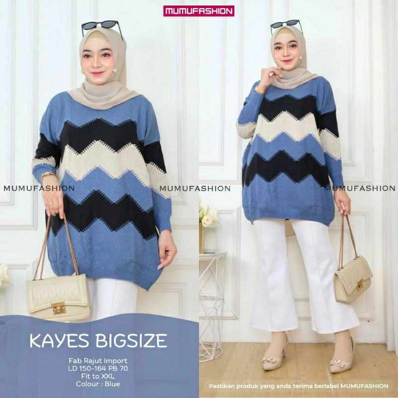 Atasan tunik kaos rajut jumbo WEYVA/KAYES BLOUSE pict by Ellyn fashion solo