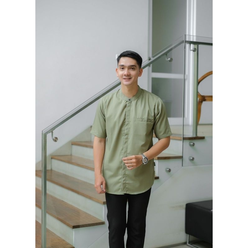 KOKO KURTA JUMBO DEWASA SAGE GREEN BAJU KURTA BIG SIZE SAGE TERBARU BAJU MUSLIM PRIA JUMBO TERBARU