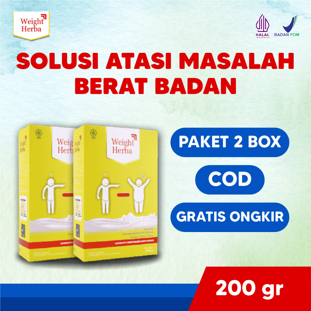 

Weight Herba Susu Penggemuk Badan Penambah Berat Badan dan Penambah Nafsu Makan Dewasa Secara Herbal Alami 2 Box Isi 200gr