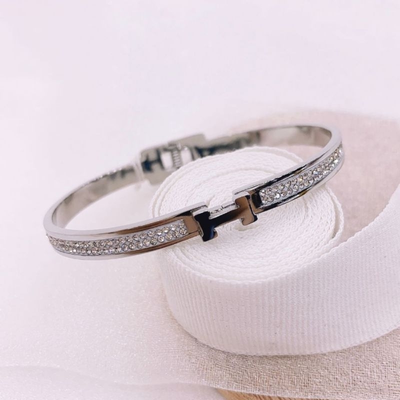 Gelang Titanium asli Kilau mirip emas asli Stainless Steel Premium Quality anti karat COD Gt07