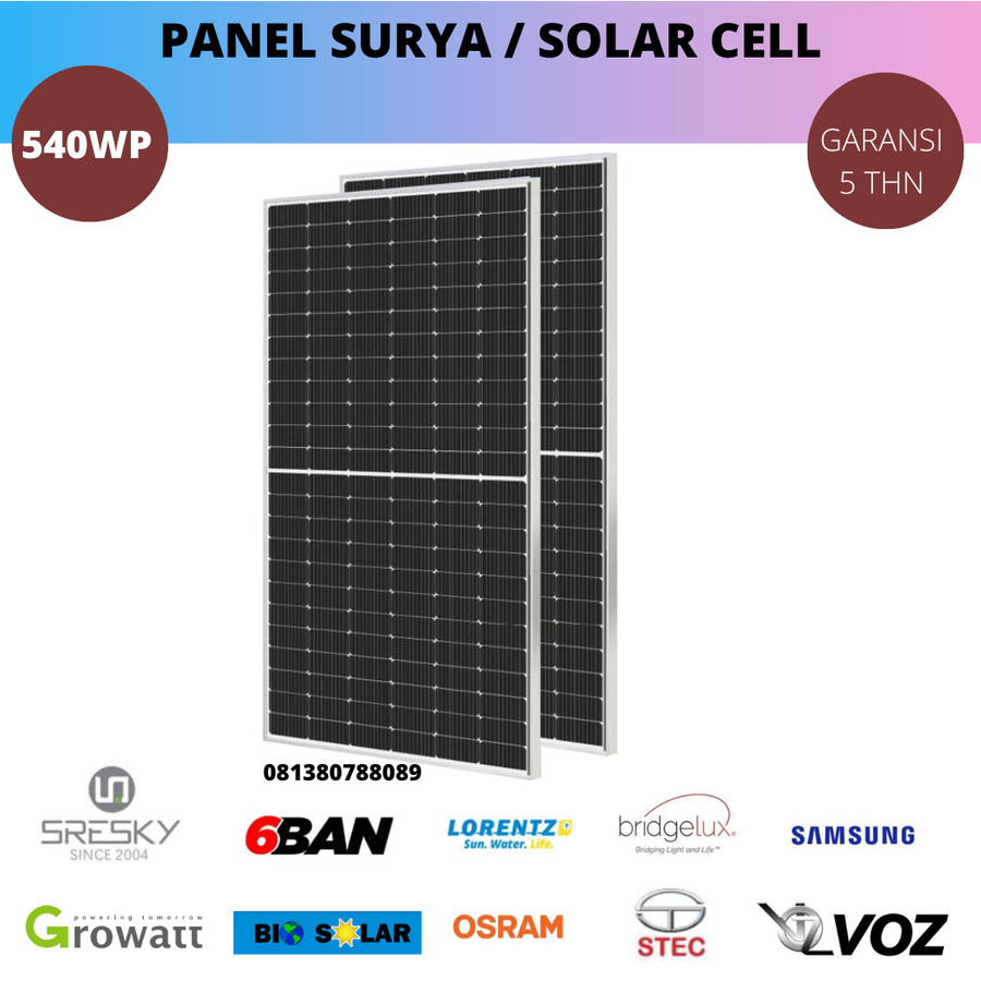 Panel surya solar cell 540wp 540 wp monocrystaline Halfcut tipe BEST