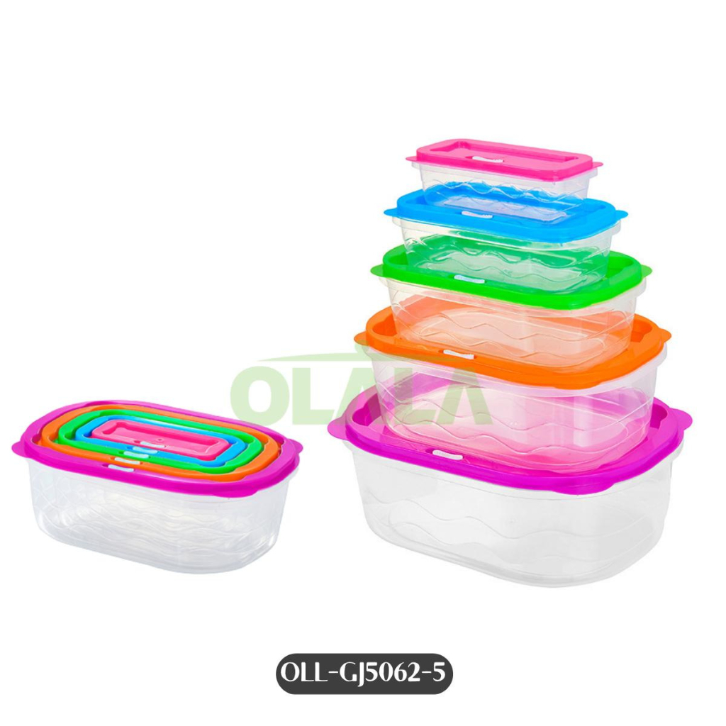 5IN1 KOTAK PENYIMPANAN MAKANAN SET FOOD STORAGE BOX SET MODEL WARNA-WARNI OLL-GJ5061-5 / OLL-GJ5062-5 / OLL-GJ5063-5