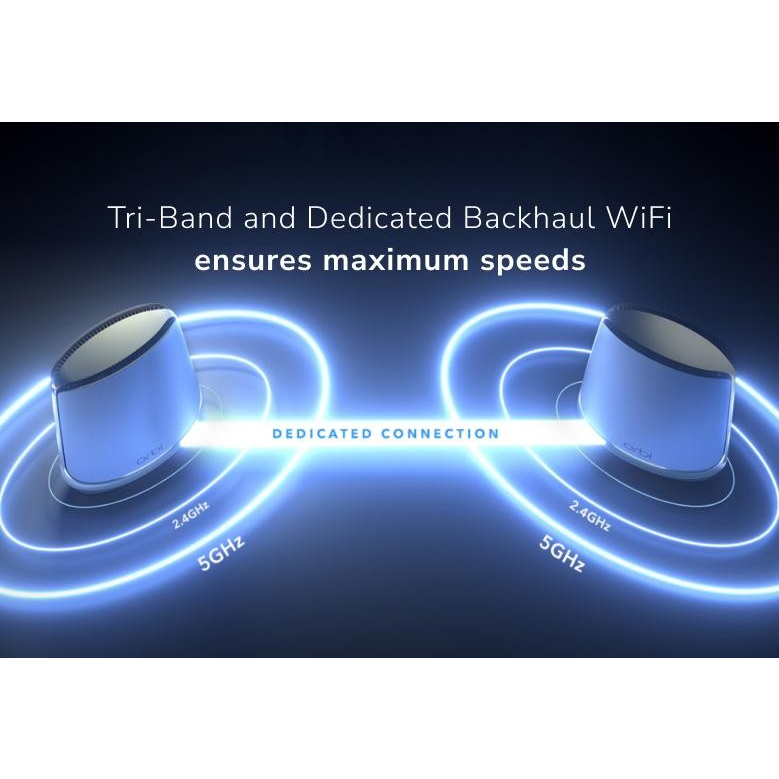 Netgear RBK862SB AX6000 Orbi Tri Band Mesh Wifi 6 Mesh System Black