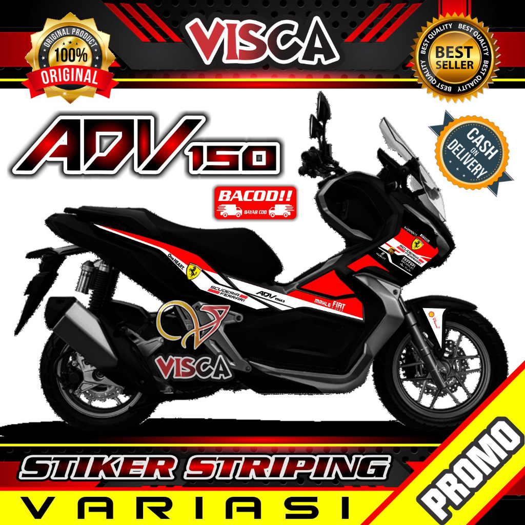 Stiker Striping Honda Adv 150 Variasi Ferrari