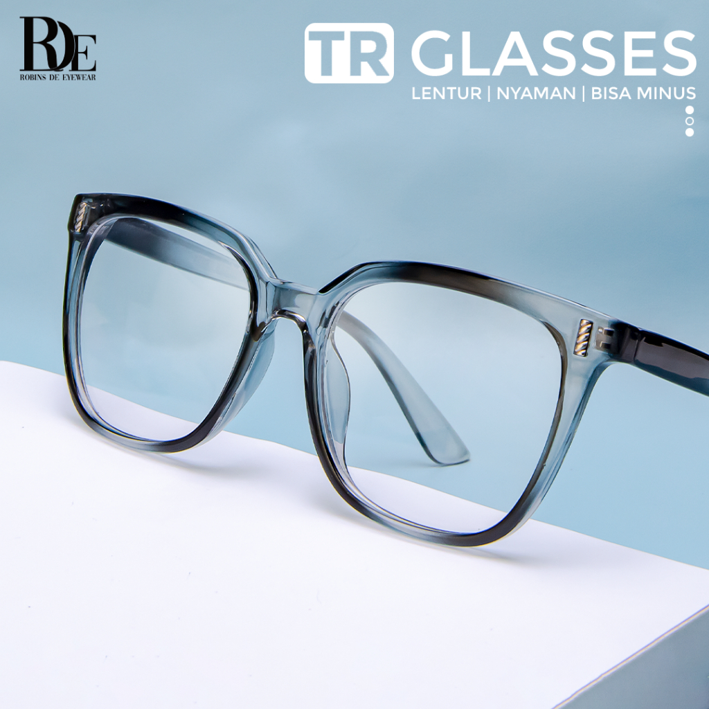 Robins - Kacamata Segi Empat Anti Blueray Photocromic Bisa Minus Pria/Wanita 22008