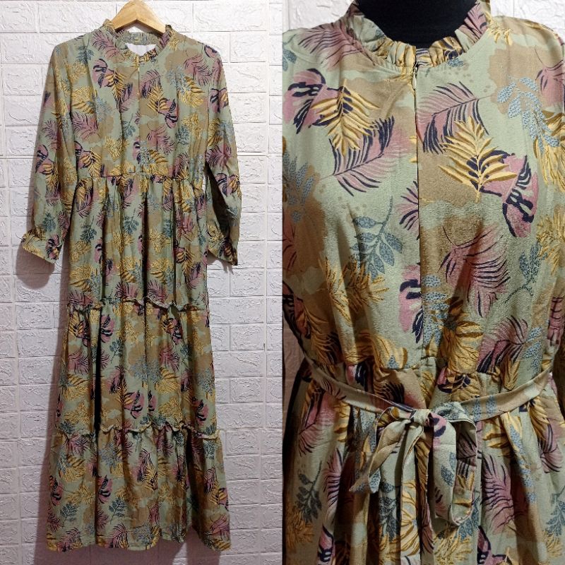 GAMIS DRESS MEIJIWANG/GAMIS MOTIF BUNGA BUNGA PREMIUM BY MEIJIWANG