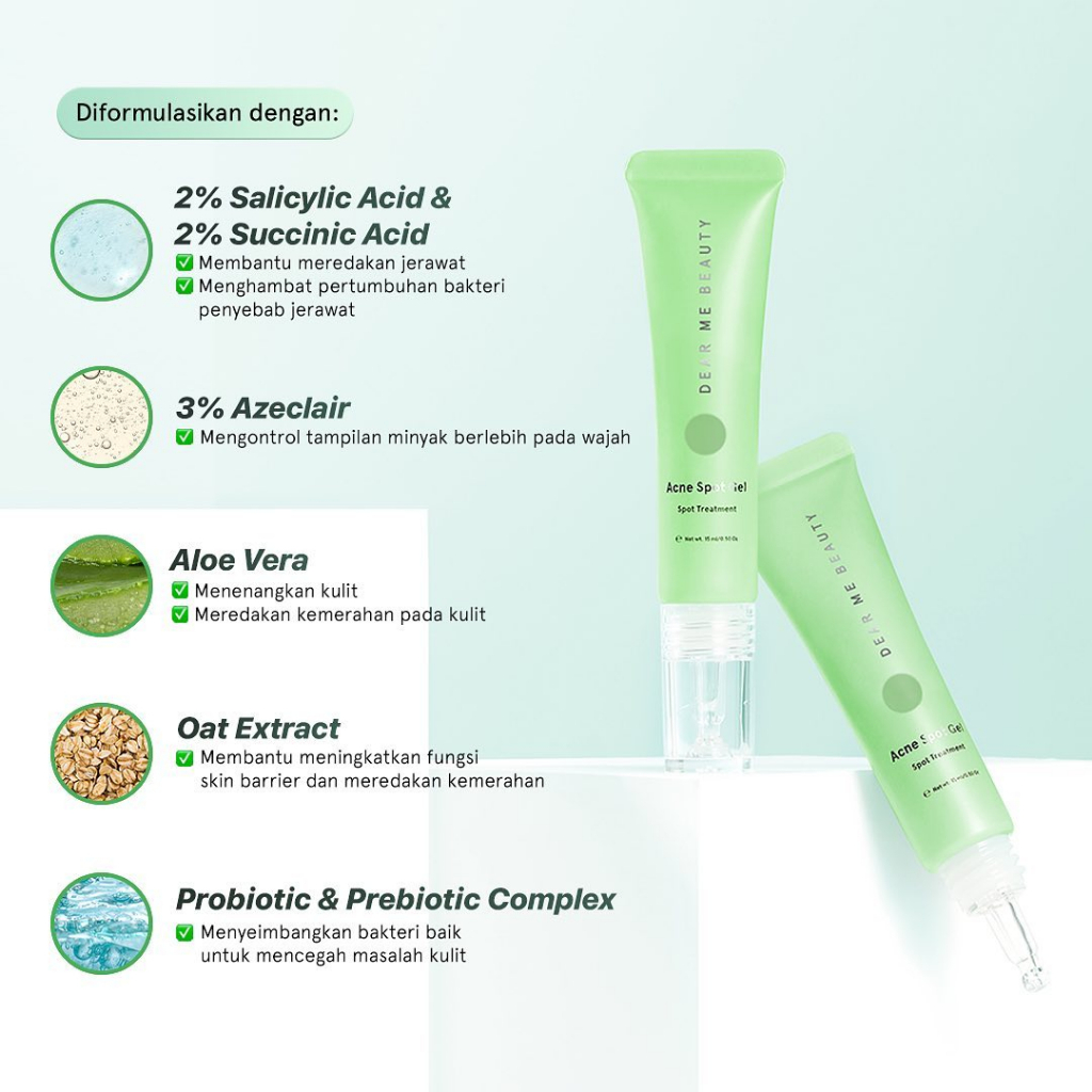 Dear Me Beauty Acne Series Bundle (BUNDLE SOS) Dear Me Acne Spot Gel | Acne Care Water Cream | Acne Care Meltaway Balm