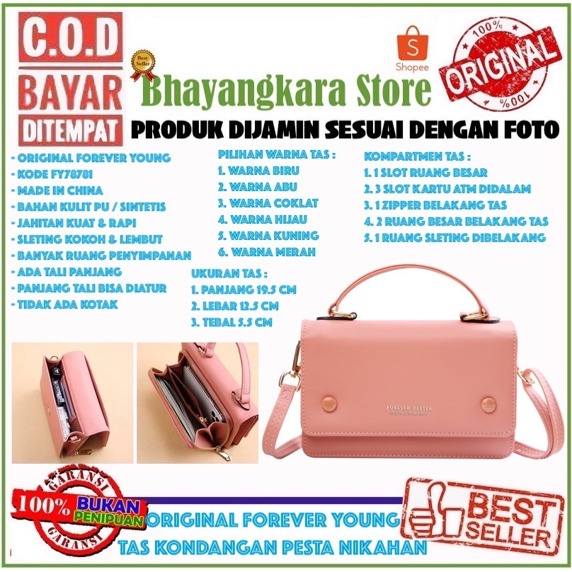 ORIGINAL IMPOR FOREVER YOUNG FY78781 TAS WANITA UNTUK KONDANGAN PESTA NIKAHAN RUANG BESAR