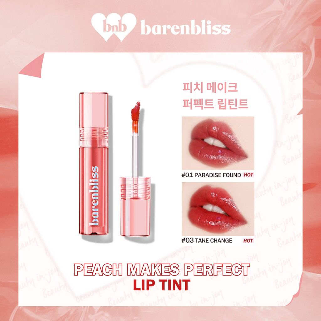 QEILA - LIP TINT BY BNB | BARENBLISS PEACH MAKES PERFECT LIP TINT | ORI