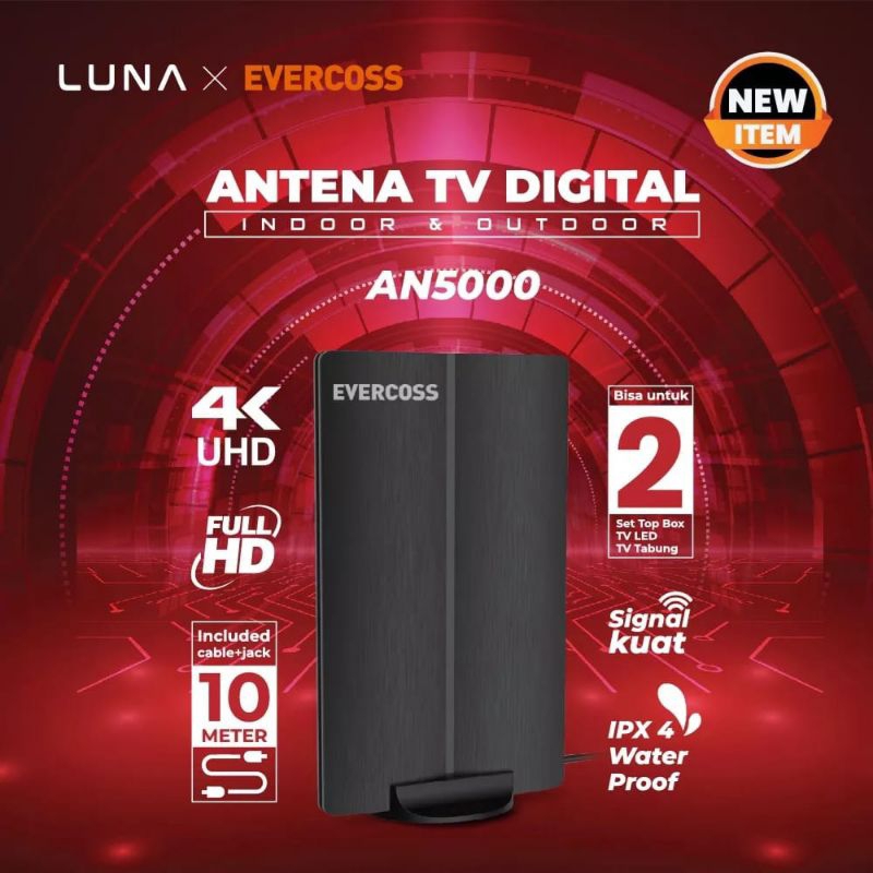 Antena TV Digital Outdoor Indoor EVERCOSS AN5000