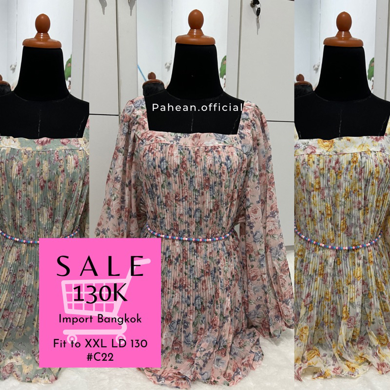 Atasan plisket Import Bangkok / blouse motif korea / big size