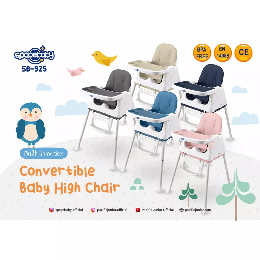 Space baby Multifunction Compertible Baby High Chair SB 925 / Kursi Makan Bayi Space Baby SB 925