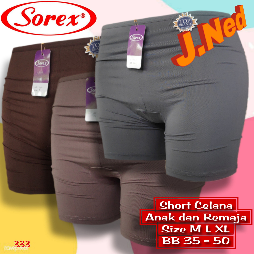 J333 Sorex Celana Short Wanita Remaja/Dewasa  Size M L Xl (Kecil Bb 35 - 55 Kg)