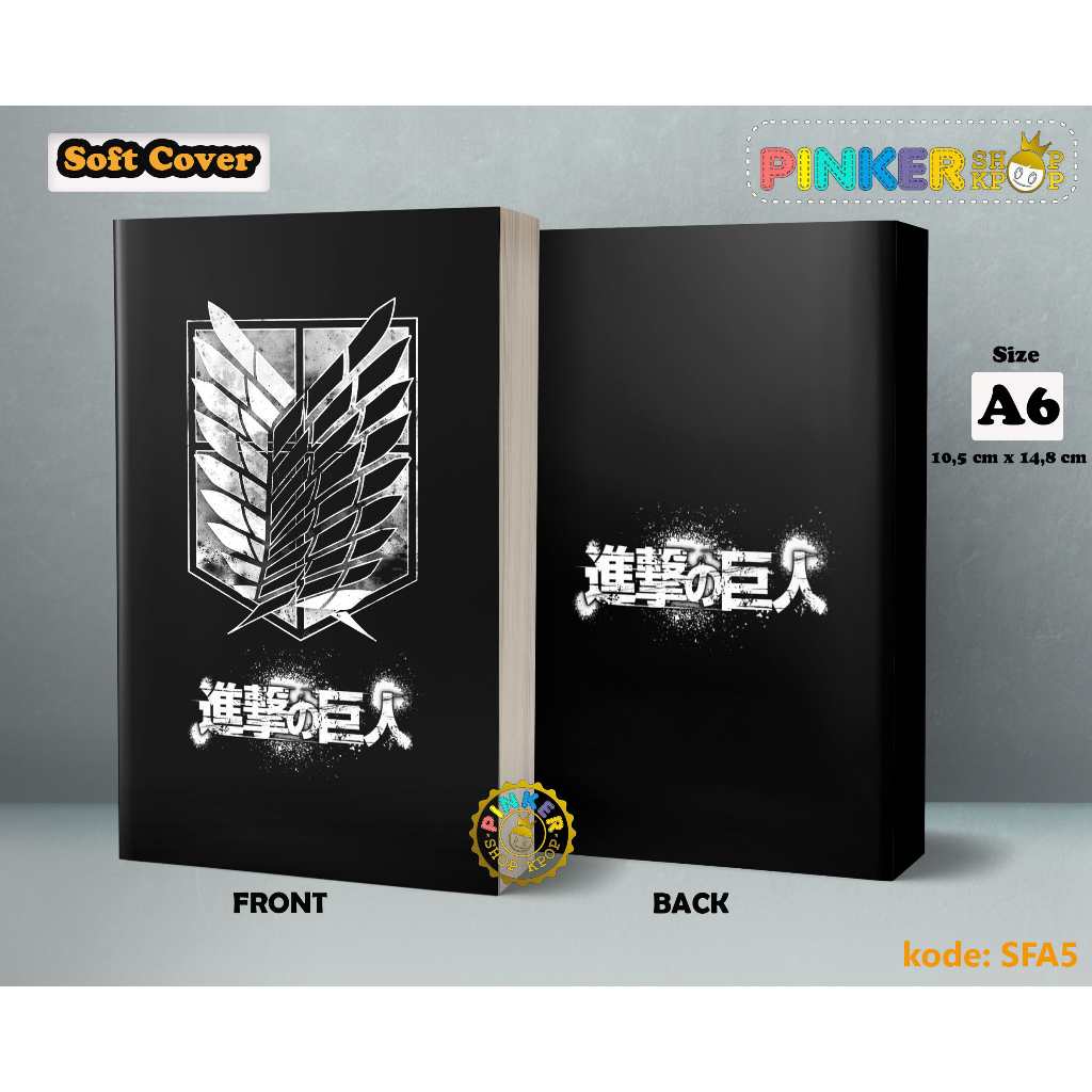 

(SFA5) Pocket Note Anime Anime Shingeki no Kyojin Scouting Legion Softcover A6 / A5 Buku Tulis catatan Notes Agenda Planner Jurnal