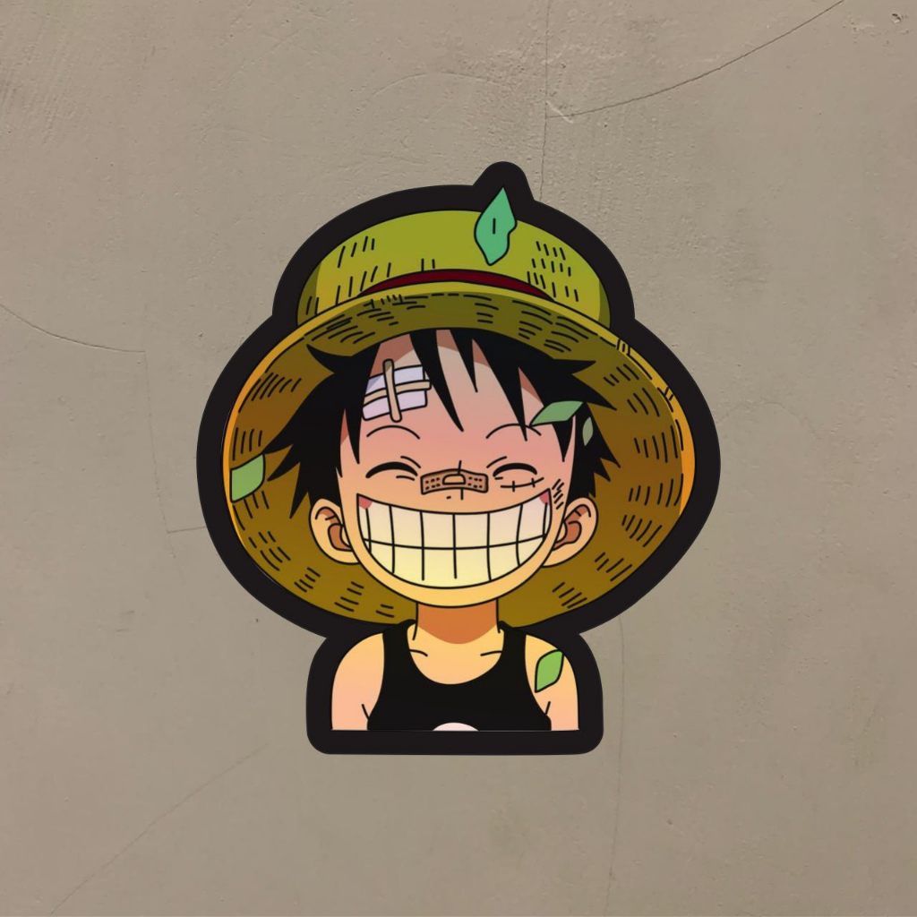 

Stiker Anime Hologram Monkey D Luffy One Piece Case Hp dan Laptop 7 Cm