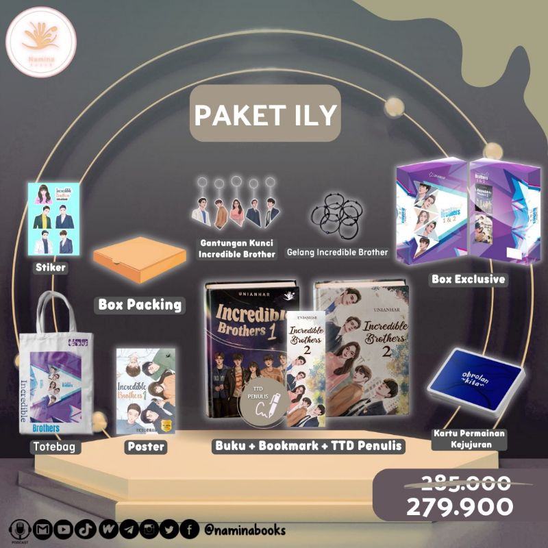 Buku Novel Incredible Brothers + Bonus - Unianhar