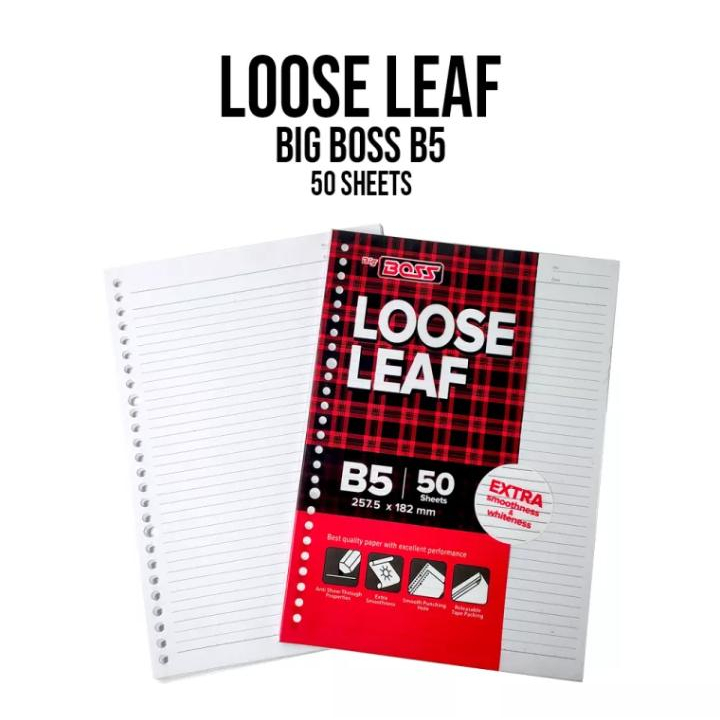

AS888 - Loose Leaf BIG BOSS B5 50 lembar / Isi Refill Kertas File