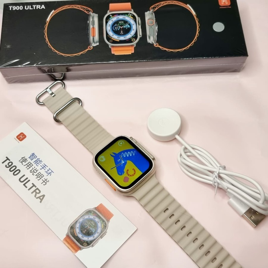 (Bisa COD )Smartwatch T900 Ultra Bluetooth Smart watch 1.99 inch HD Screen Full Touch Bisa Phone Call IP68 Waterproof Full Touch Screen Wireless Charging Smartwatch