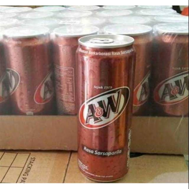 A&W Minuman Kaleng 1Dus 24 pcs 250 ml - AW Sarsaparila