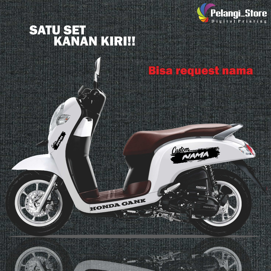 BISA CUSTOM NAMA Sticker Stiker Scoopy CUSTOM NAMA Satu Set all varian