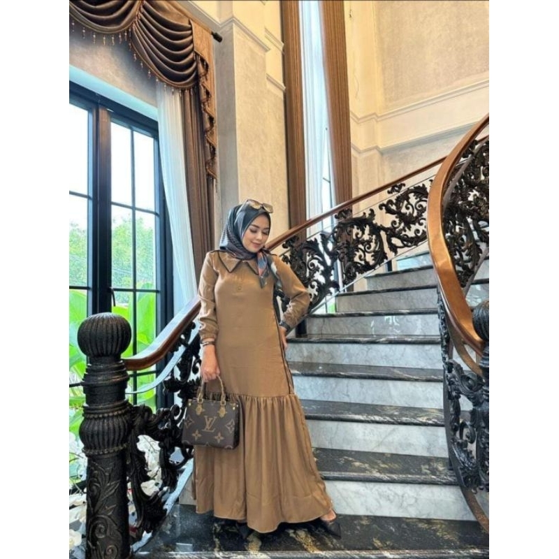 HASNA DRESS  GAMIS POLOS JOURNEY PROMO UKURAN XXL