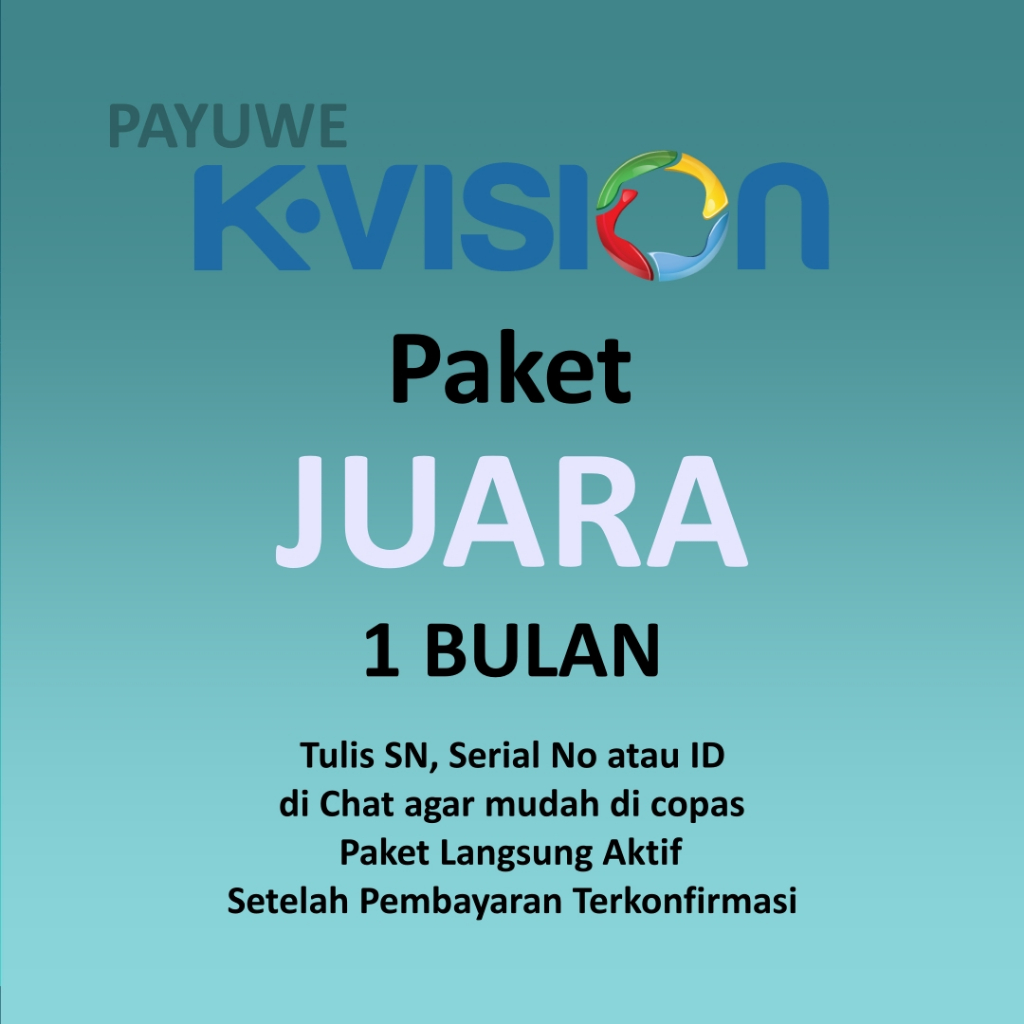 K-VISION - PAKET JUARA ALL CHANNEL 1 BULAN 30 HARI