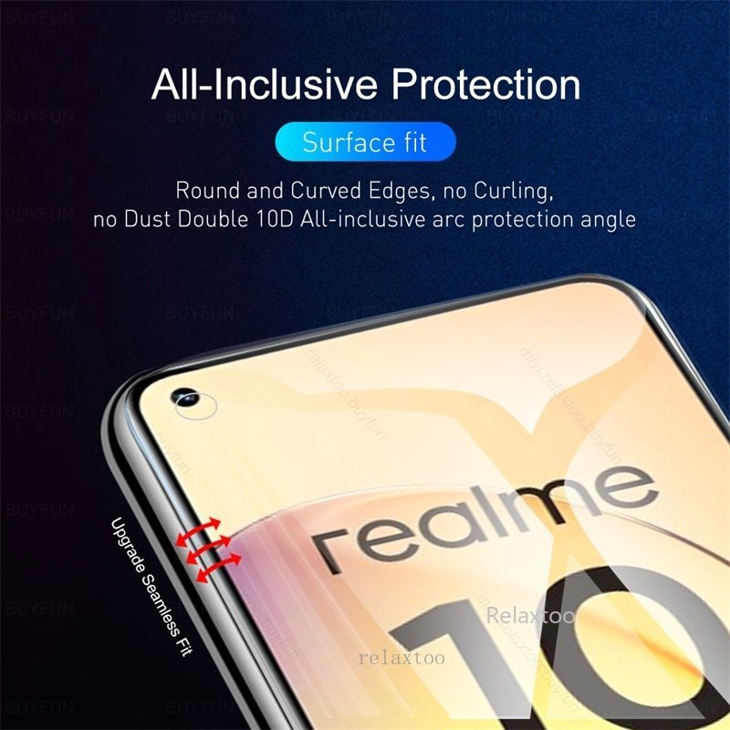 Pelindung Layar Screen Protector Realme 10 4G Realme 10 Pro 5G Realme 10 Pro Plus 5G paket 3 in 1 Berbahan Hydrogel