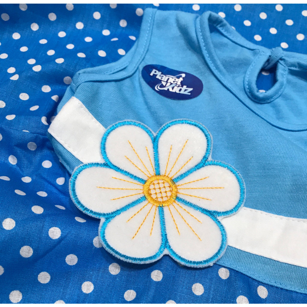 BAYIe - Baju bayi Perempuan Dress motif Polkadot Bunga PLANET KIDS usia 0 -12 bulan/baju cewek