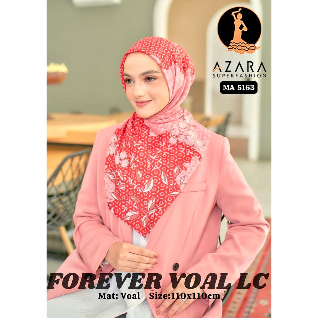 Azara Hijab Segiempat Forever Voal Motif Lasercut Terbaru